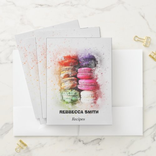 Custom Modern Abstract Macaron Name Recipes Pocket Folder Custom Modern Abstract Macaron Name Recipes Pocket Folder