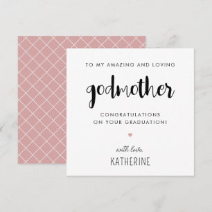Custom Modern and Cute Godmother Graduation Card