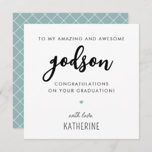 Custom Modern and Cute Godson Graduation Card