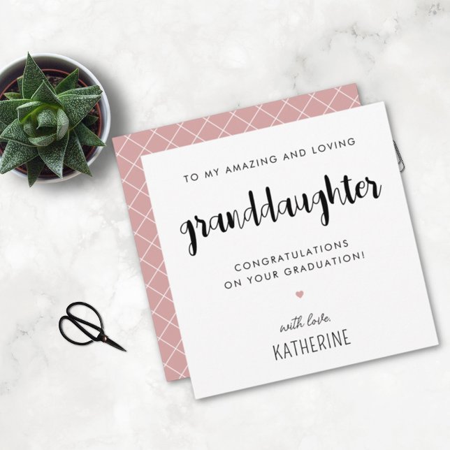Custom Modern and Cute Granddaughter Graduation Card (Creator Uploaded)