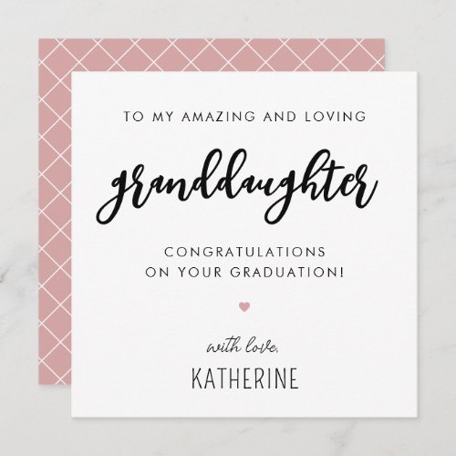 Custom Modern and Cute Granddaughter Graduation Card