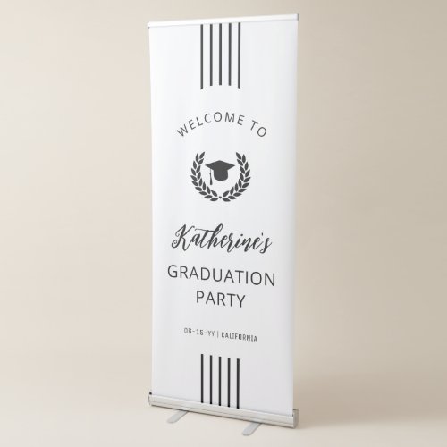 Custom Modern and Elegant Grad Party Welcome Retractable Banner