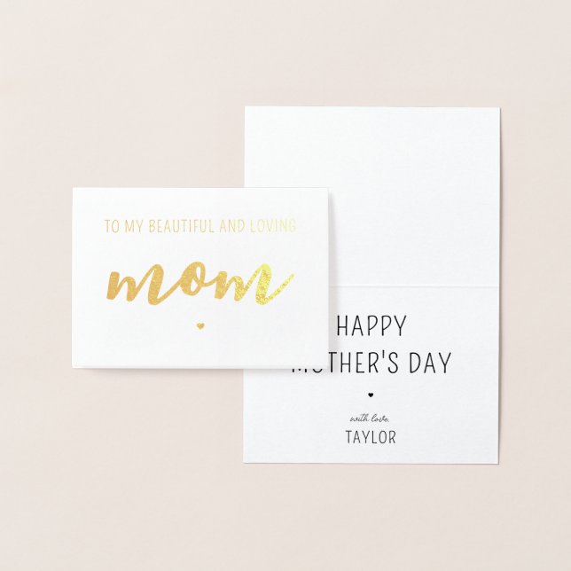 Custom Modern and Elegant Mother's Day Foil Card (Display)