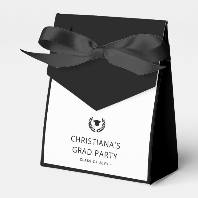 Custom Modern and Minimalist Graduation Party Favor Boxes (Front Side)