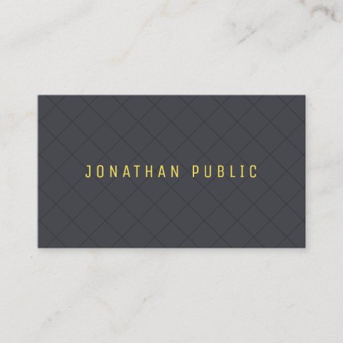 Custom Modern Anthracite Grey Gold Color Text Business Card