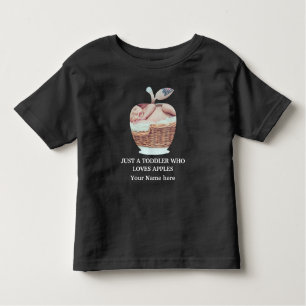 Custom modern apple fruit photo template toddler t-shirt