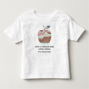 Custom modern apple fruit photo template toddler t-shirt