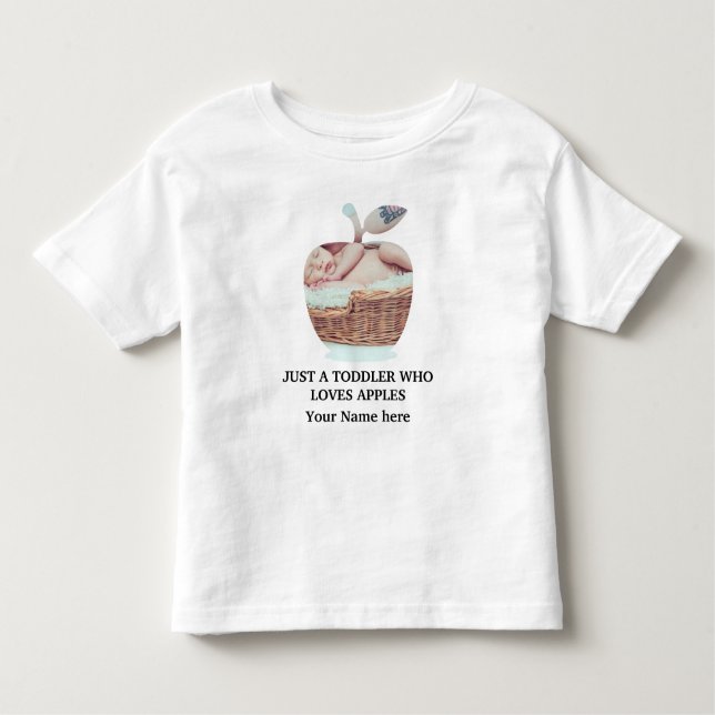 Custom modern apple fruit photo template toddler t-shirt (Front)