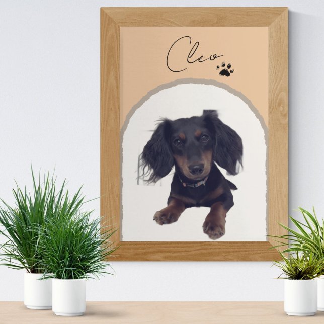 Custom Modern Arch Pet Portrait Art Print (Celebrate your pet with this custom pet portrait! )