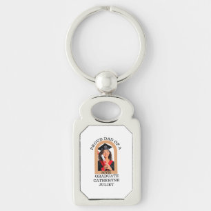 Custom Modern Arch Photo proud dad graduation Keychain
