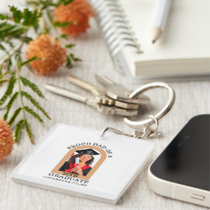 Custom Modern Arch Photo proud dad graduation Keychain