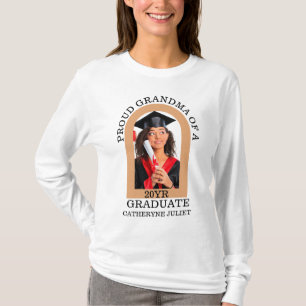 Custom Modern Arch Photo proud grandma graduation T-Shirt
