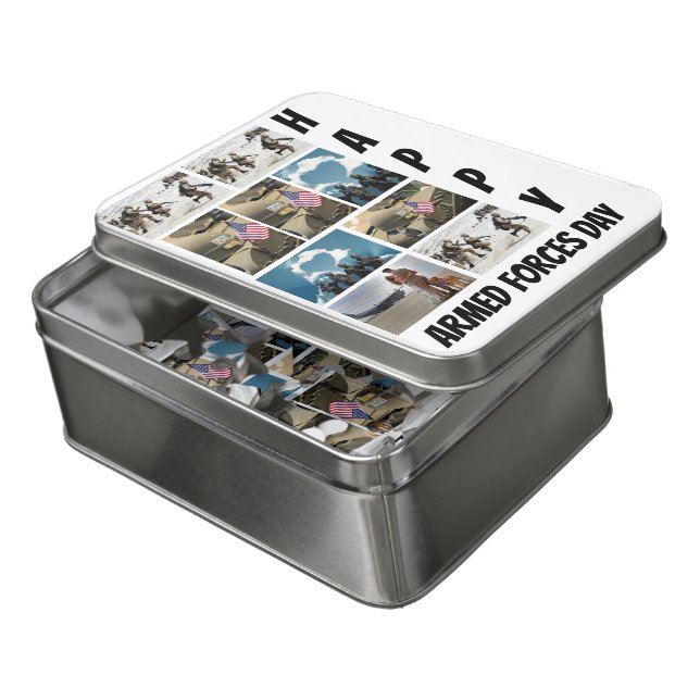 Custom Modern Armed Forces Day 9  Photo Collage Jigsaw Puzzle (Lid Open)