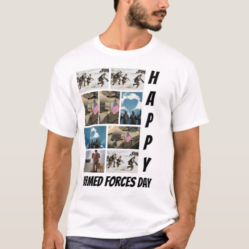 Custom Modern Armed Forces Day 9  Photo Collage T_Shirt