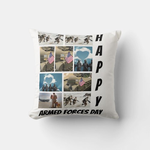 Custom Modern Armed Forces Day 9  Photo Collage  Throw Pillow