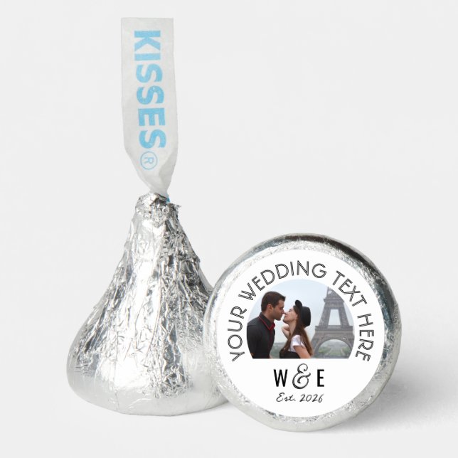 Custom Modern Art Deco Text Kisses Wedding Favors (Front)