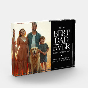 Custom Modern Best Dad Ever Father's Day Photo Block