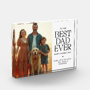 Custom Modern Best Dad Ever Father's Day Photo Block