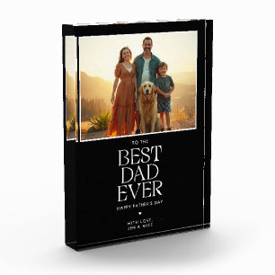 Custom Modern Best Dad Ever Father's Day Photo Block