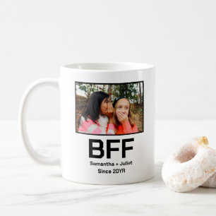 Custom modern best friend forever bff photo coffee mug