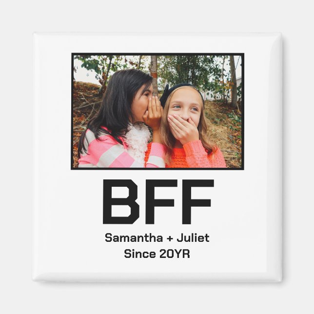 Custom modern best friend forever bff photo magnet (Front)