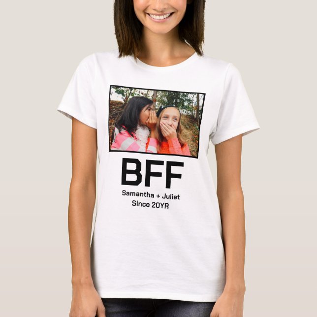 Custom modern best friend forever bff photo T-Shirt (Front)
