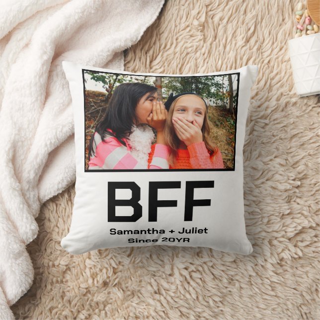 Custom modern best friend forever bff photo throw pillow (Blanket)