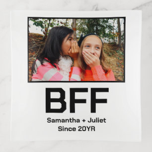 Custom modern best friend forever bff photo trinket tray