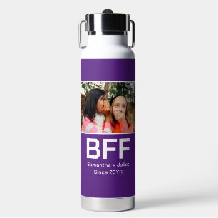 Custom modern best friend forever bff photo water bottle