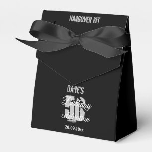 Custom Modern Black 50th Any Age Birthday Party Favor Boxes