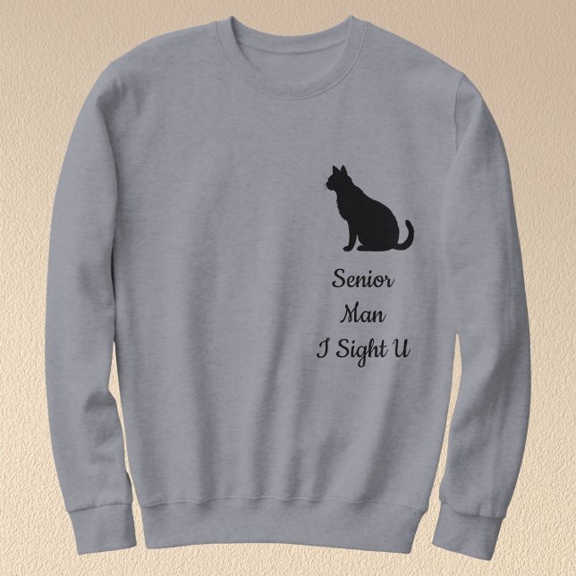 Custom Modern Black Cat Pet Lover Grey Silhouette Sweatshirt (Creator Uploaded)
