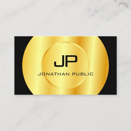 Custom Modern Black Gold Monogram Elegant Template Business Card