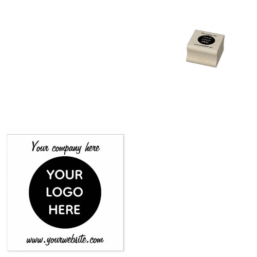 Custom Modern Black Logo Business Company Rubber Stamp