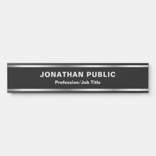 Custom Modern Black & Silver Glamour Luxurious Door Sign