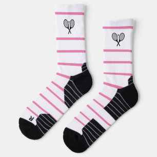 Custom Modern Black White Stripe Tennis Racket Socks