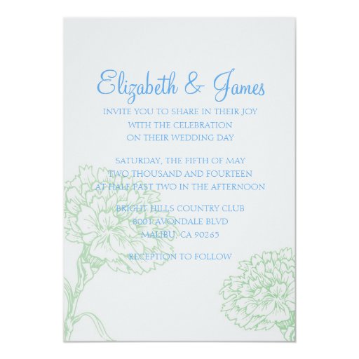 Blue Green Wedding Invitations 4