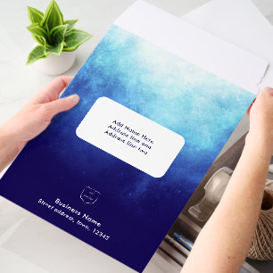 Custom Modern Blue Nebula Business Logo Envelope Mailers