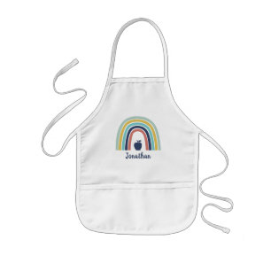 Custom modern boho apple fruit rainbow kids' apron