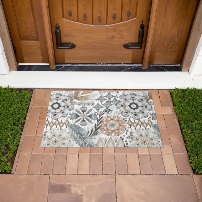 Custom Modern Boho Fall Doormat (Outdoor)