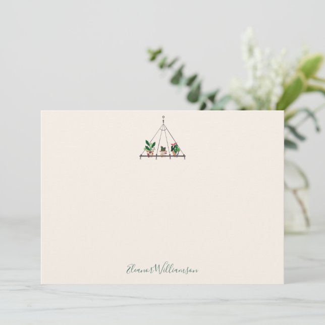 Custom Modern Boho Plants Bridal Shower  Thank You Card (Standing Front)