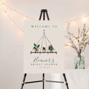 Custom Modern Boho Plants Bridal Shower Welcome Foam Board
