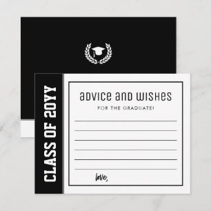 Custom Modern Bold Graduation Advice & Wishes Note Card