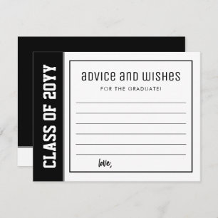 Custom Modern Bold Graduation Advice & Wishes Note Card