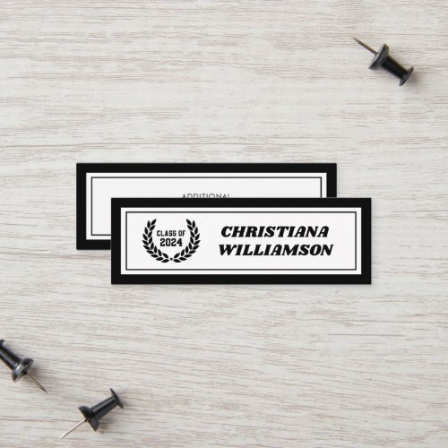 Custom Modern Bold Graduation Name Card Inserts