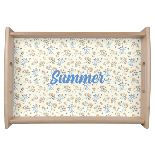 Custom Modern Botanical Wildflower Pattern   Serving Tray