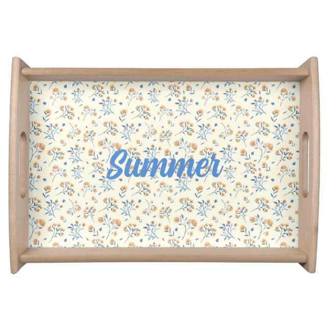 Custom Modern Botanical Wildflower Pattern   Serving Tray (Front)