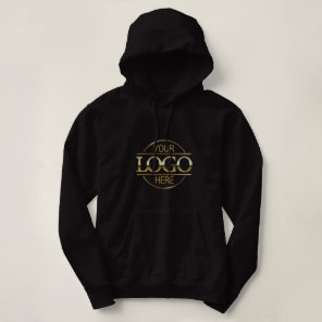 Custom Modern Branded Business Logo Black Staff Hoodie