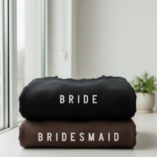 Custom modern bridesmaid crewneck gift for bridal  embroidered sweatshirt