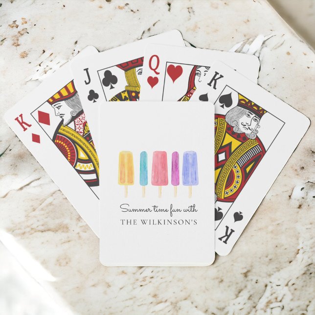 Custom modern  bright colorful modern summer  poker cards (modern simple fun in the sun popsical playing cards , full customizable to suite your needs)