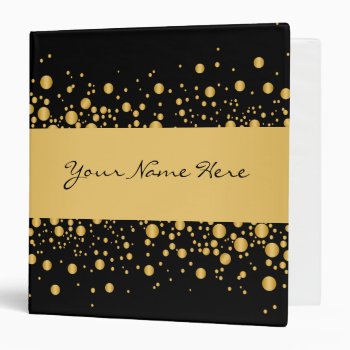 Custom Modern Bubbles | Exquisite Gold On Black Binder by suchicandi at Zazzle